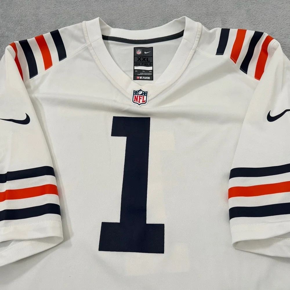 Nike NFL On Field Chicago Bears Justin Fields #1 Jersey Adult 2XL White NWOT